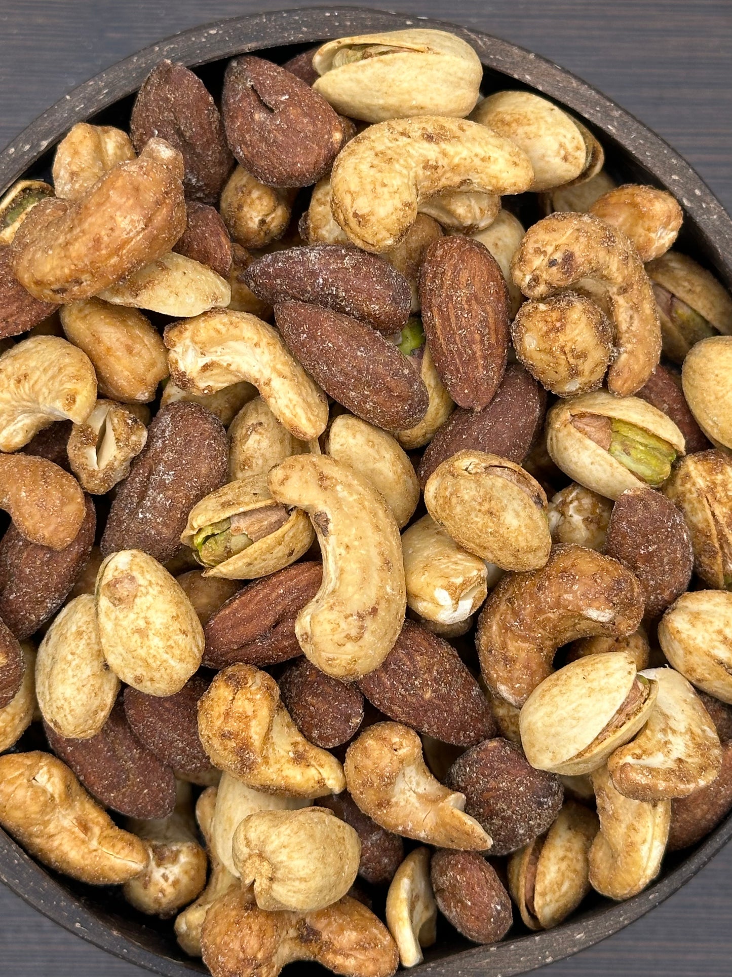 Premium Snackmischung - Cashewkerne, Mandeln, Pistazien (gewürzt)